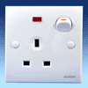 British Flush Socket with Switch and Neon