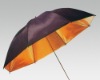 Golden umbrella with black back cover