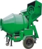 Reverse discharge cone concrete mixer