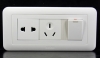 Two Pin And Three Pin Socket With One Gang One Way Switch (Small Button)