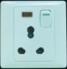 a switch with a 10a&16A socket &lamp