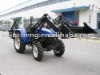 farm four wheel tractor & backhoe & trailer & slasher & wood chipper