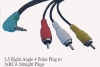 3.5 Right Angle 4 Poles Plug to 3xRCA Straight Plugs av cable