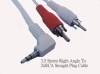 3.5 Stereo Right Angle To 2xRCA Straight Plug Audio Cable