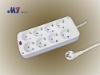 8-Way Square Germany Socket with Luminous Indicator