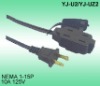 American UL power cord 13A 125V extension set SPT-2 2CX16AWG 6/8/10/12FT green/black/brown