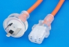 Australian standard SAA approved extension cords (transparent plugs)