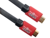 CH-0105, HDMI plug to HDMI plug with plastic shell, flat cable, gold-plated