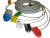 Datex one piece 5-lead IEC grabber cable with lead wires