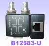 Double BNC Female Bulkhead to RJ45 Balun Box  Connector (Center Distance 23mm)-Balun Box Connector