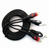 Dual Color  Molded 2 RCA Plug to 2 RCA Plug cable
