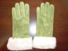 Pig Leather Glove with Rabbit Fur