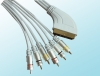 SCART Male to 6*RCA Male OD5.0*15.0 (2pcs) Cable