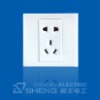 Single-phase Flat-and-round Two-pole,Two-pole-and-earthing-contact Wall Socket with Shutter