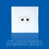 Single-phase Flat-and-round Two-pole Wall Socket with Shutter