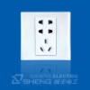 Single-phase Two-bit Flat-and-round Two-pole,Two-pole-and-earthing-contact Wall Socket