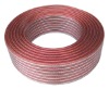 Transparent and Red Speaker Cable