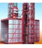 Twin mast building hoist