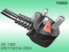 U.K. BSI power cords BS 1363 U.K. Plug with cable H05VV-F 3G0.75/1.0/1.5  Rated up to 3/5/7/10/13A 250V