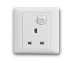 square socket of 13A 1 gang switch 3 pin (CE,CB)key pin,plug,power socket,wall socket,switch
