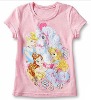 Girl's fashion T shirt with printing decoration