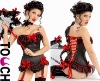 black and red lace up corset