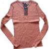 ladies 70% silk 30% cotton 3x3 rib sweaters, fashion sweater, pullover