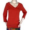 3/4 Sleeve Asymmetric Blouse (V-Neck with Double)