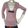 3/4 Sleeve Top with Mock Cami Insert and Sequins on Front