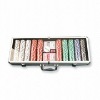 500pcs poker set In Silver Aluminum Case,chip set,poker chip set,chips,dice chip,card,playing card,casino,poker table,gambling