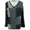 50%Wool 50%Acrylic Men's Intarsia Sweater,16 Gauge