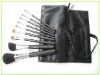 9 piece Mac Makeup Brushes Set with Leather Pouch mac make up brushes mac cosmetic brushes
