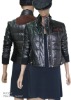 CHECKED LEATHER JACKET FOR WOMEN IN SPORTS MODEL