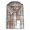 Checked Dress Shirt Made of 100% Yarn-dyed Cotton