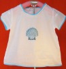 Children  /Top with french knot embroidery, artex