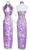 Chinese Ankle Length Dress / Cheongsam - Divine Purple