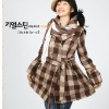 Coat 3409# Korea Girl Fashionable Long Sleeve Dots Plaid Coat 805016