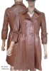 ELBOW SLEEVE LEATHER DUST COAT FOR WOMEN
