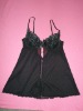 Embroidery padded cup babydoll TOP