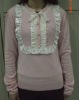 Fake planket sweater with decoration in front