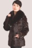 Fashion women's overcoat with fur collar