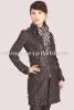 Female leather dust coat
