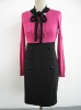 Knit and woven dress 65%viscose35%nylon sweater