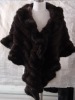 Knitted mink fur cape/ fur shawl/ fur stole