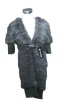 Knitted rabbit fur shawl/ fur stole/ fur cape