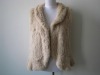 Knitted rabbit fur sleeveless coat/ fur garment