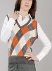 Ladies--100%cotton--with jacquard argyle and woven fabric