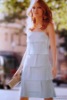Ladies fashion Silk Dress/ Multiple Layers Fashion Dress