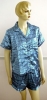 Ladies polyester satin printed pajamas s/s, s/p