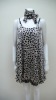 Leopard Print Satin Dress with Scarf